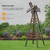 image:imageVINGLI Outdoor Yard Windmill Wooden Wind Spinner for Garden Lawn Yard Patio Decoration Carbonized Wood Medium