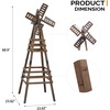 image:imageVINGLI Outdoor Yard Windmill Wooden Wind Spinner for Garden Lawn Yard Patio Decoration Carbonized Wood Medium