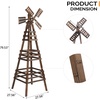 image:imageVINGLI Outdoor Yard Windmill Wooden Wind Spinner for Garden Yard Lawn Patio Decoration Carbonized Wood MediumCarbonized Wood