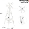 image:imageVINGLI Outdoor Yard Windmill Wooden Wind Spinner for Garden Yard Lawn Patio Decoration Carbonized Wood MediumWhite