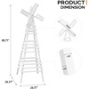 image:imageVINGLI Outdoor Yard Windmill Wooden Wind Spinner for Garden Yard Lawn Patio Decoration Carbonized Wood MediumWhite