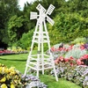 image:imageVINGLI Outdoor Yard Windmill Wooden Wind Spinner for Garden Yard Lawn Patio Decoration Carbonized Wood MediumWhite