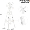 image:imageVINGLI Outdoor Yard Windmill Wooden Wind Spinner for Garden Yard Lawn Patio Decoration Carbonized Wood MediumWhite