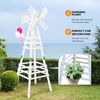 image:imageVINGLI Outdoor Yard Windmill Wooden Wind Spinner for Garden Yard Lawn Patio Decoration Carbonized Wood MediumWhite
