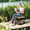 image:imageVINGLI Oversized Rocking Chair Wooden Rocking Chair with High Back Outside Porch Rocking Chair for Patio Yard Garden 550 LBS Teak Rustic 1 PCRustic