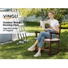 image:imageVINGLI Oversized Rocking Chair Wooden Rocking Chair with High Back Outside Porch Rocking Chair for Patio Yard Garden 550 LBS Teak Rustic 1 PCRustic