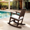 image:imageVINGLI Oversized Rocking Chair Wooden Rocking Chair with High Back Outside Porch Rocking Chair for Patio Yard Garden 550 LBS Teak Rustic 1 PCRustic