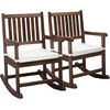 image:imageVINGLI Oversized Rocking Chair Wooden Rocking Chair with High Back Outside Porch Rocking Chair for Patio Yard Garden 550 LBS Teak Rustic 1 PCRustic
