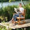 image:imageVINGLI Oversized Rocking Chair Wooden Rocking Chair with High Back Outside Porch Rocking Chair for Patio Yard Garden 550 LBS Teak Rustic 1 PCTeak
