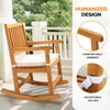 image:imageVINGLI Oversized Rocking Chair Wooden Rocking Chair with High Back Outside Porch Rocking Chair for Patio Yard Garden 550 LBS Teak Rustic 1 PCTeak