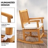 image:imageVINGLI Oversized Rocking Chair Wooden Rocking Chair with High Back Outside Porch Rocking Chair for Patio Yard Garden 550 LBS Teak Rustic 1 PCTeak