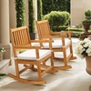 image:imageVINGLI Oversized Rocking Chair Wooden Rocking Chair with High Back Outside Porch Rocking Chair for Patio Yard Garden 550 LBS Teak Rustic 1 PCTeak