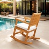 image:imageVINGLI Oversized Rocking Chair Wooden Rocking Chair with High Back Outside Porch Rocking Chair for Patio Yard Garden 550 LBS Teak Rustic 1 PCTeak