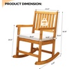 image:imageVINGLI Oversized Rocking Chair Wooden Rocking Chair with High Back Outside Porch Rocking Chair for Patio Yard Garden 550 LBS Teak Rustic 1 PCTeak