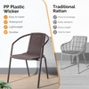 image:imageVINGLI PE Rattan Outdoor Dining Chairs Set of 4 Plastic Stackable Patio Chairs for Indoor Porch Restaurant GardenChampagneBrown
