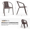 image:imageVINGLI PE Rattan Outdoor Dining Chairs Set of 4 Plastic Stackable Patio Chairs for Indoor Porch Restaurant GardenChampagneBrown