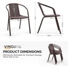 image:imageVINGLI PE Rattan Outdoor Dining Chairs Set of 4 Plastic Stackable Patio Chairs for Indoor Porch Restaurant GardenChampagneBrown