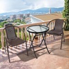 image:imageVINGLI PE Rattan Outdoor Dining Chairs Set of 4 Plastic Stackable Patio Chairs for Indoor Porch Restaurant GardenChampagneBrown
