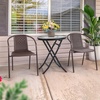 image:imageVINGLI PE Rattan Outdoor Dining Chairs Set of 4 Plastic Stackable Patio Chairs for Indoor Porch Restaurant GardenChampagneBrown
