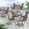 image:imageVINGLI PE Rattan Outdoor Dining Chairs Set of 4 Plastic Stackable Patio Chairs for Indoor Porch Restaurant GardenChampagneBrown