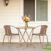 image:imageVINGLI PE Rattan Outdoor Dining Chairs Set of 4 Plastic Stackable Patio Chairs for Indoor Porch Restaurant GardenChampagneChampagne