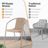 image:imageVINGLI PE Rattan Outdoor Dining Chairs Set of 4 Plastic Stackable Patio Chairs for Indoor Porch Restaurant GardenChampagneChampagne
