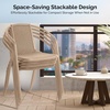 image:imageVINGLI PE Rattan Outdoor Dining Chairs Set of 4 Plastic Stackable Patio Chairs for Indoor Porch Restaurant GardenChampagneChampagne