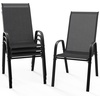 image:imageVINGLI Patio Chairs Set of 2  Stackable Outdoor Dining Chairs with Comfortable Sling High Back Chairs and Armrests for Lawn Poolside Courtyard Balcony Garden YellowBlack