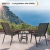 image:imageVINGLI Patio Chairs Set of 2  Stackable Outdoor Dining Chairs with Comfortable Sling High Back Chairs and Armrests for Lawn Poolside Courtyard Balcony Garden YellowBlack
