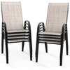 image:imageVINGLI Patio Chairs Set of 2  Stackable Outdoor Dining Chairs with Comfortable Sling High Back Chairs and Armrests for Lawn Poolside Courtyard Balcony Garden YellowYellow