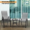 image:imageVINGLI Patio Chairs Set of 2  Stackable Outdoor Dining Chairs with Comfortable Sling High Back Chairs and Armrests for Lawn Poolside Courtyard Balcony Garden YellowSilver Gray