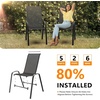 image:imageVINGLI Patio Chairs Set of 2  Stackable Outdoor Dining Chairs with Comfortable Sling High Back Chairs and Armrests for Lawn Poolside Courtyard Balcony Garden YellowBlack