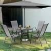 image:imageVINGLI Patio Chairs Set of 2  Stackable Outdoor Dining Chairs with Comfortable Sling High Back Chairs and Armrests for Lawn Poolside Courtyard Balcony Garden YellowSilver Gray