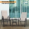 image:imageVINGLI Patio Chairs Set of 2  Stackable Outdoor Dining Chairs with Comfortable Sling High Back Chairs and Armrests for Lawn Poolside Courtyard Balcony Garden YellowYellow