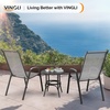 image:imageVINGLI Patio Chairs Set of 2  Stackable Outdoor Dining Chairs with Comfortable Sling High Back Chairs and Armrests for Lawn Poolside Courtyard Balcony Garden YellowSilver Gray