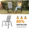 image:imageVINGLI Patio Chairs Set of 2  Stackable Outdoor Dining Chairs with Comfortable Sling High Back Chairs and Armrests for Lawn Poolside Courtyard Balcony Garden YellowSilver Gray