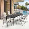 image:imageVINGLI Patio Chairs Set of 2  Stackable Outdoor Dining Chairs with Comfortable Sling High Back Chairs and Armrests for Lawn Poolside Courtyard Balcony Garden YellowYellow