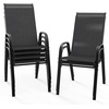 image:imageVINGLI Patio Chairs Set of 2  Stackable Outdoor Dining Chairs with Comfortable Sling High Back Chairs and Armrests for Lawn Poolside Courtyard Balcony Garden YellowBlack