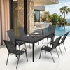 image:imageVINGLI Patio Chairs Set of 2  Stackable Outdoor Dining Chairs with Comfortable Sling High Back Chairs and Armrests for Lawn Poolside Courtyard Balcony Garden YellowBlack