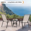 image:imageVINGLI Patio Chairs Set of 2  Stackable Outdoor Dining Chairs with Comfortable Sling High Back Chairs and Armrests for Lawn Poolside Courtyard Balcony Garden YellowYellow