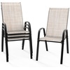image:imageVINGLI Patio Chairs Set of 2  Stackable Outdoor Dining Chairs with Comfortable Sling High Back Chairs and Armrests for Lawn Poolside Courtyard Balcony Garden YellowYellow