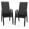 image:imageVINGLI Patio Chairs Set of 2  Stackable Outdoor Dining Chairs with Comfortable Sling High Back Chairs and Armrests for Lawn Poolside Courtyard Balcony Garden YellowBlack