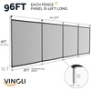 image:imageVINGLI Pool Safety Fence for Inground Pools Black Aluminum Pool Fence with Solar Powered Garden Lights Night Warning amp Decor Removable Child amp Pet Barrier 4 FT  72 FT4 FT  96 FT