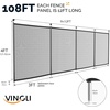 image:imageVINGLI Pool Safety Fence for Inground Pools Black Aluminum Pool Fence with Solar Powered Garden Lights Night Warning amp Decor Removable Child amp Pet Barrier 4 FT  72 FT4 FT  108 FT