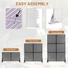image:imageVINGLI Privacy Fence Panels 72H x 47W Metal Privacy Screen Freestanding Decorative Privacy Panels for Patio Garden Pool Outdoor amp Indoor YShapedDiagonal Stripe