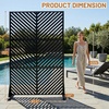 image:imageVINGLI Privacy Fence Panels 72H x 47W Metal Privacy Screen Freestanding Decorative Privacy Panels for Patio Garden Pool Outdoor amp Indoor YShapedDiagonal Stripe