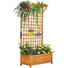 image:imageVINGLI Raised Garden Bed with Trellis Natural Planter Box with Privacy Screen 72 Inch Tall Wood Garden Boxfor Climbing Plants Flowers Herbs Outdoor Balcony amp Patio Decor Natural
