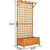image:imageVINGLI Raised Garden Bed with Trellis Natural Planter Box with Privacy Screen 72 Inch Tall Wood Garden Boxfor Climbing Plants Flowers Herbs Outdoor Balcony amp Patio Decor Natural