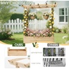 image:imageVINGLI Raised Garden Bed with Trellis amp Hanging Roof Wooden Elevated Planter Box with Drainage Holes for Outdoor Climbing Plants Vegetables Flowers Patio Yard Balcony Natural Medium