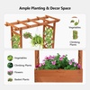 image:imageVINGLI Raised Garden Bed with Trellis amp Hanging Roof Wooden Elevated Planter Box with Drainage Holes for Outdoor Climbing Plants Vegetables Flowers Patio Yard Balcony Teak Medium